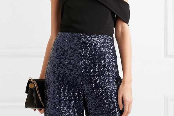 Pantalon noir brillant