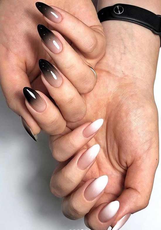 Dégradé noir sur les ongles