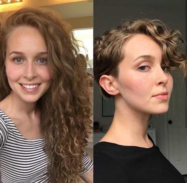 Long and short curly haircuts