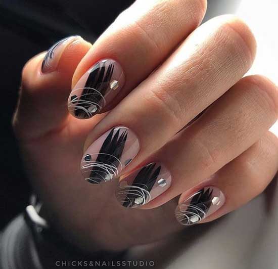 White spider web on nails