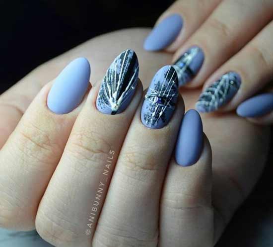 Spider web on matte nails background