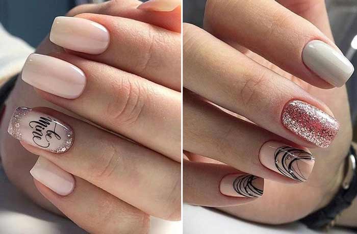 Manicure in natural natural shades