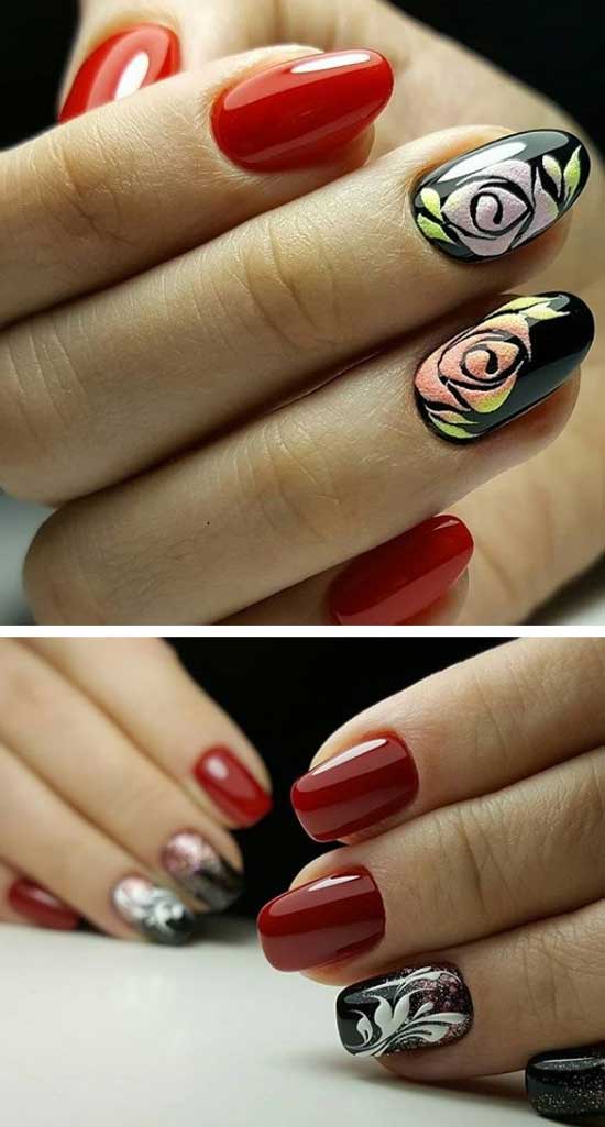 Red + black in manicure ideas