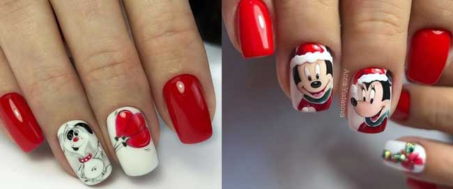 Nail art and red manicure