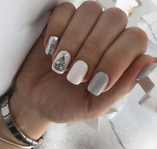 Delicate winter nail design