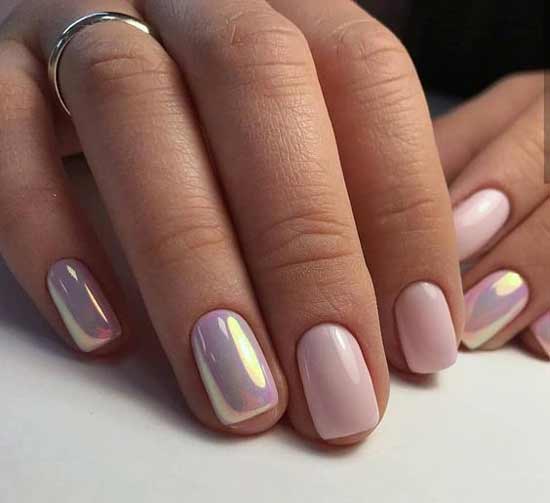 Mirror rub + nude manicure