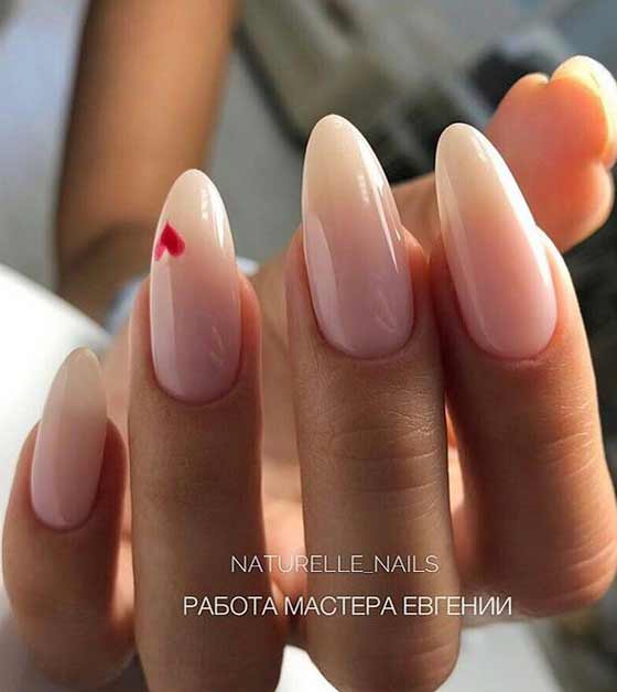 Heart on long nails