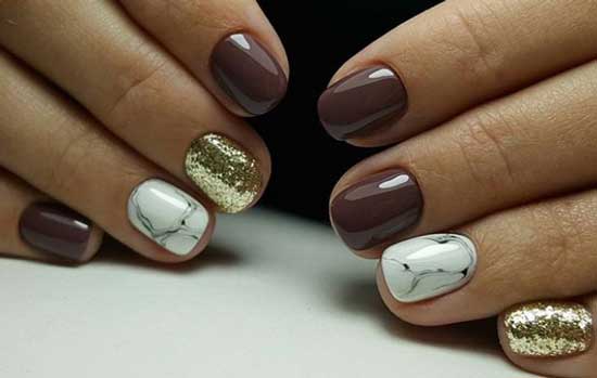 dessins d'ongles pour le printemps 2019 or et marbre