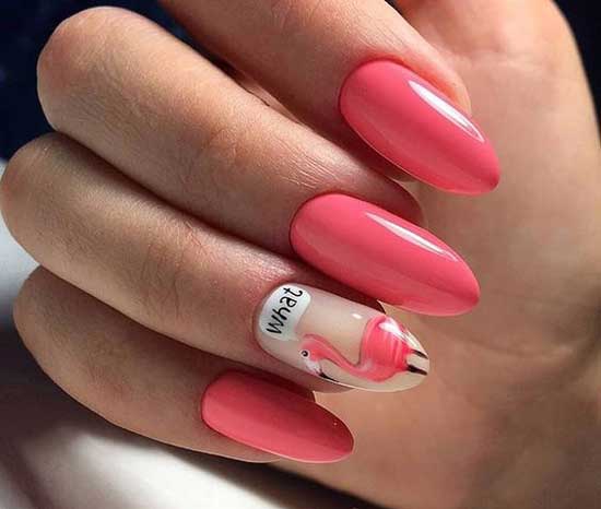 Coral manicure for spring 2019