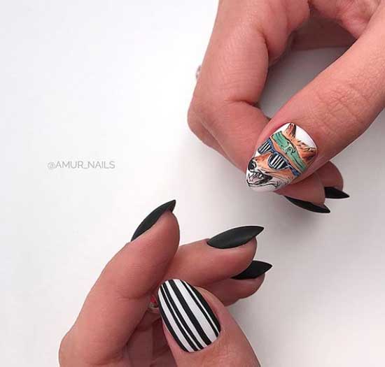 A selection of photo manicure with a print idea