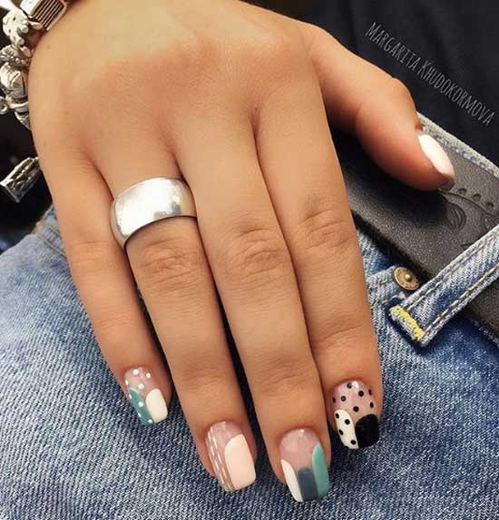 Pea print in manicure 2019