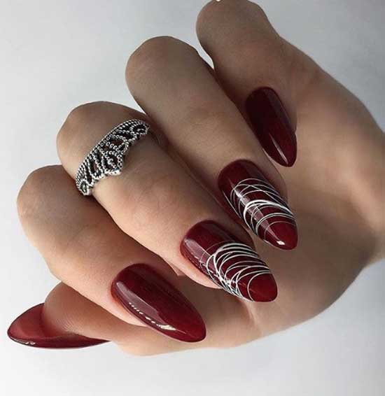 Spider web design on nails