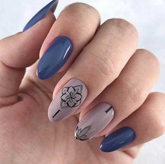 Manicure with flowers print 2019