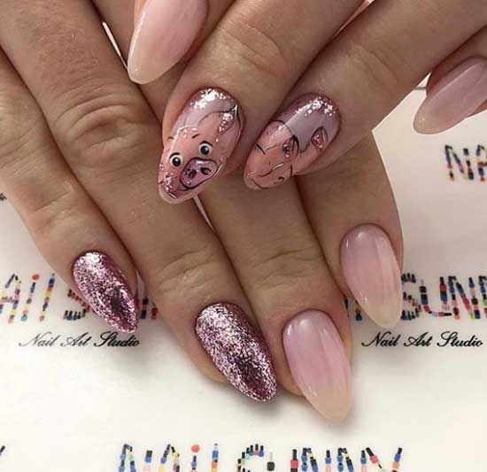 New Year's print on nails