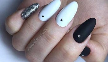 matte black with rhinestones and dots