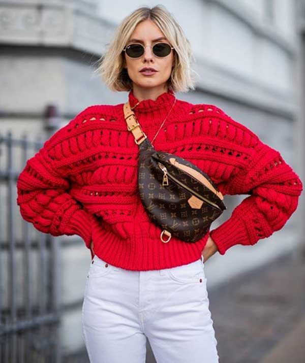 Red fashion sweater 2019