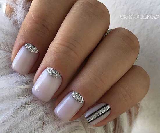 Lunar manicure for short nails 2019-2020