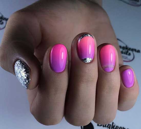 Bright manicure for short nails 2020