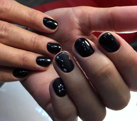 The most fashionable nail designs for short nails 2019-2020 - black