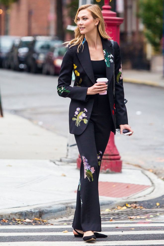 2019 Floral Print Pant Suit