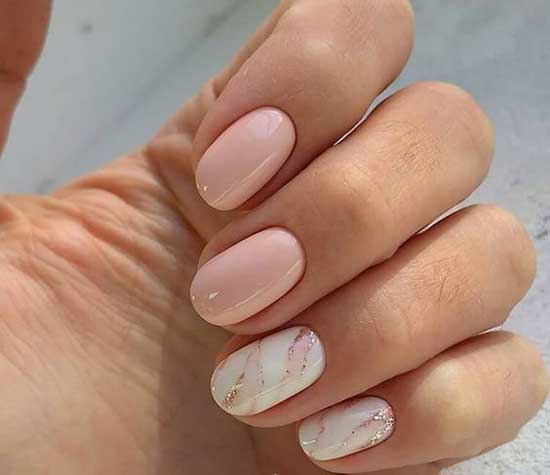 Manicure for March 8 rose quartz