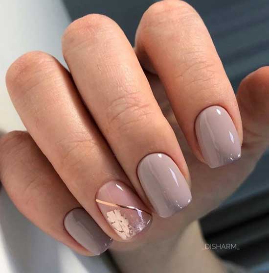 Manicure with a spring accent on March 8