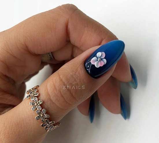 Spring manicure with a flower