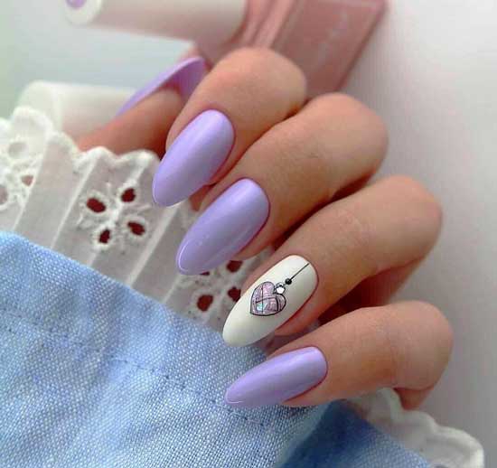 Manicure with a heart on March 8