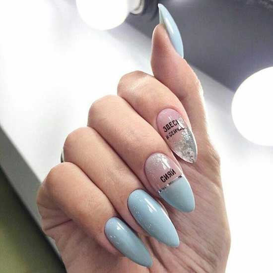 Manicure with inscriptions: photo novelties, beautiful ideas