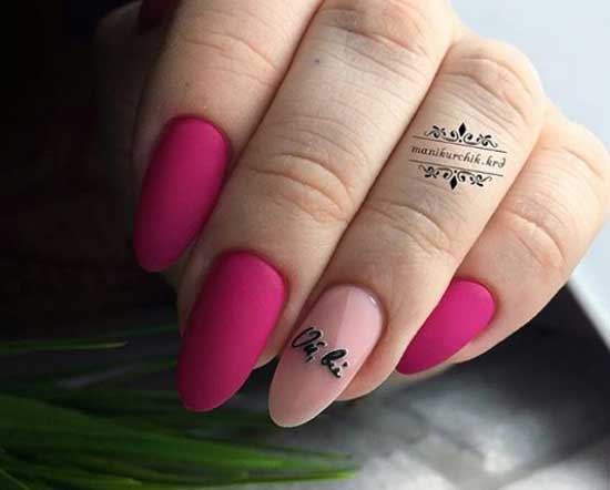 Manicure with the inscription - oh everything