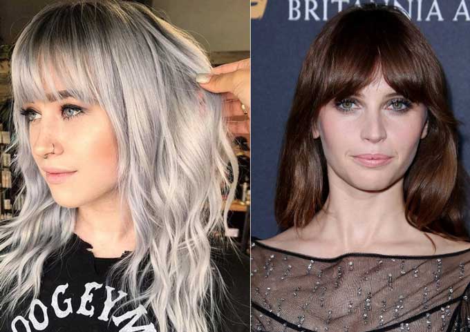 What is the actual length and shape of the bangs in 2019