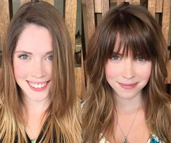 Fashionable bangs 2019 - slightly sloppy bangs of medium length