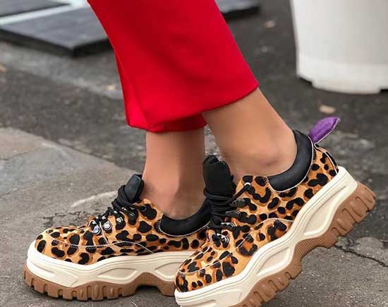 Fashion sneakers with leopard print