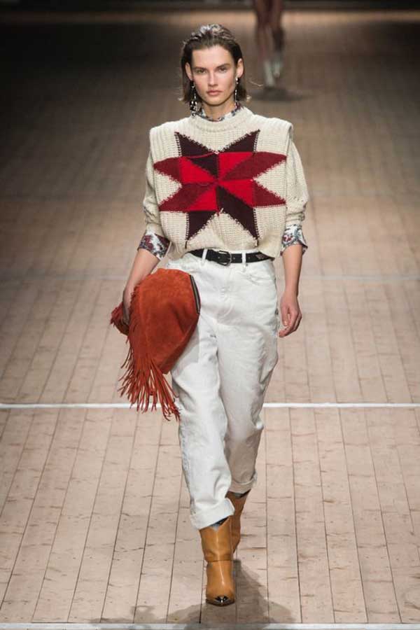 Fashionable white jeans Isabel Marant collection