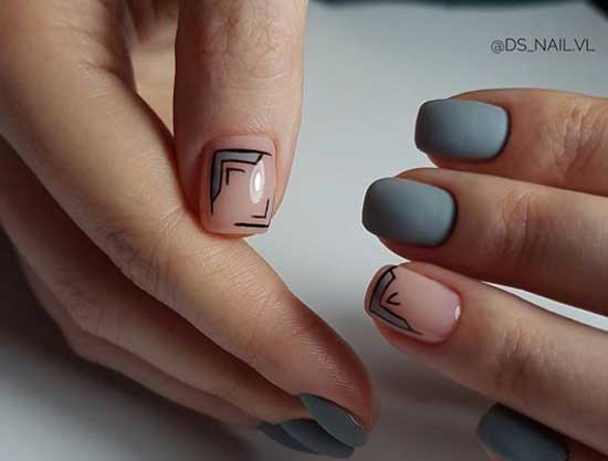 Transparent background of nails and geometry