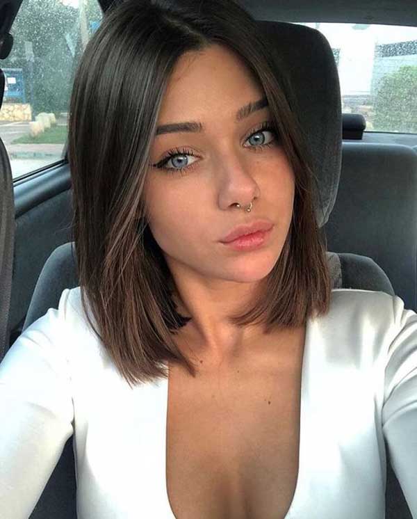 Actual women's haircuts without bangs