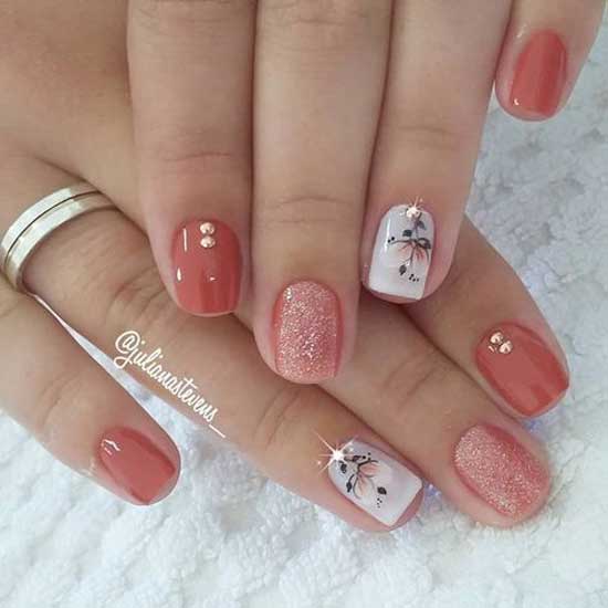 Coral design with flowers