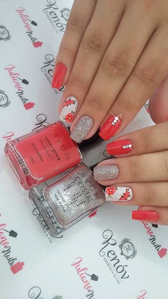 Coral design and flowers