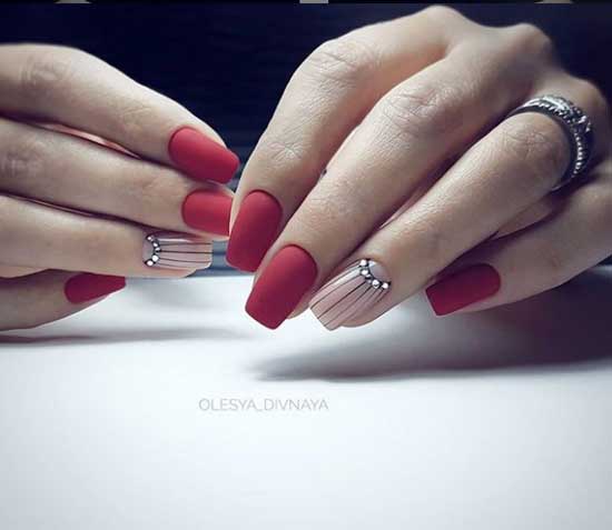 Lunar nail design photo with rhinestones