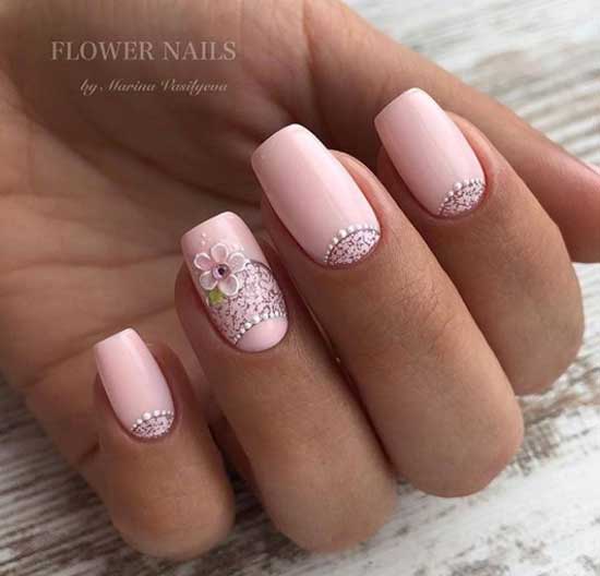 Light pink moon manicure