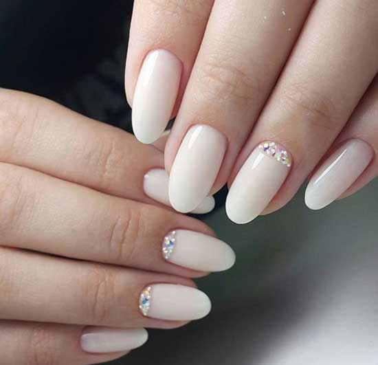 Light moon manicure