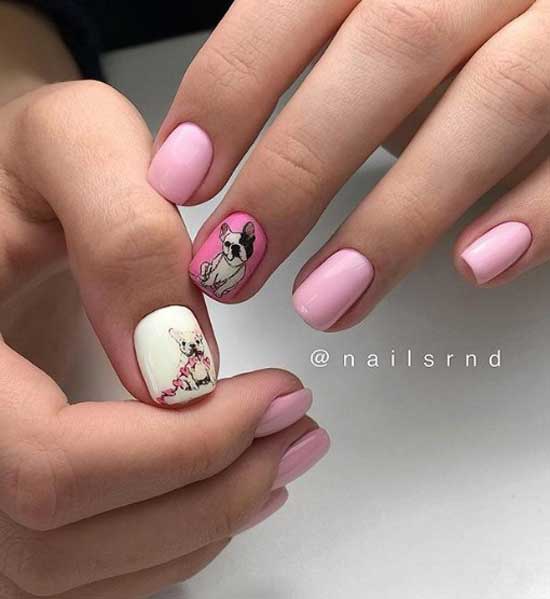 Manicure minimalism and nail art