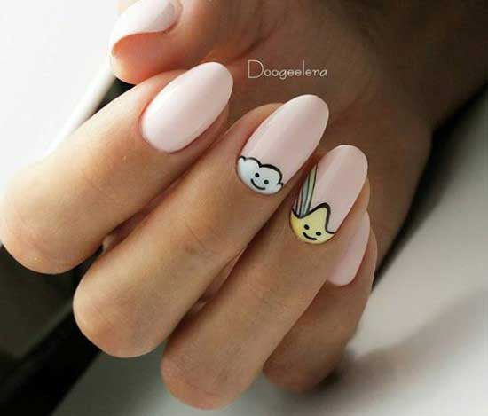 Light pink manicure minimalism