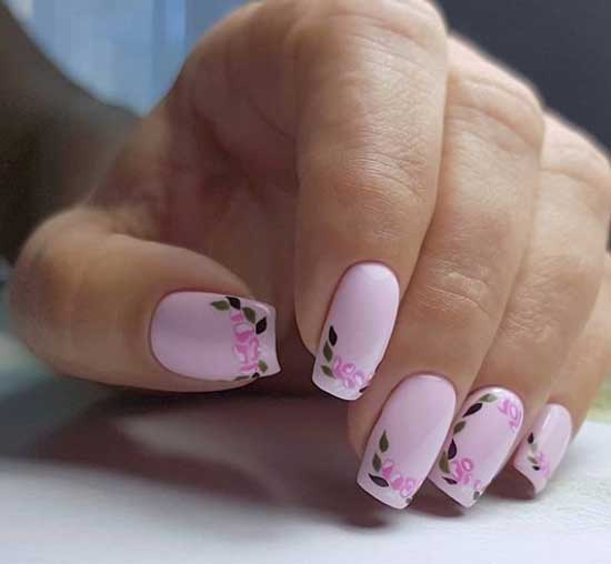 Light lilac manicure design