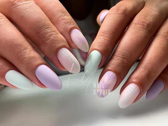 Multi-colored pastel manicure