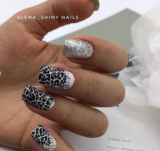 Trendy nails 2019-2020 with a print