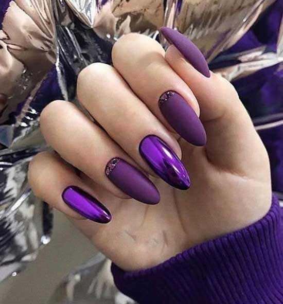 Purple manicure with rub