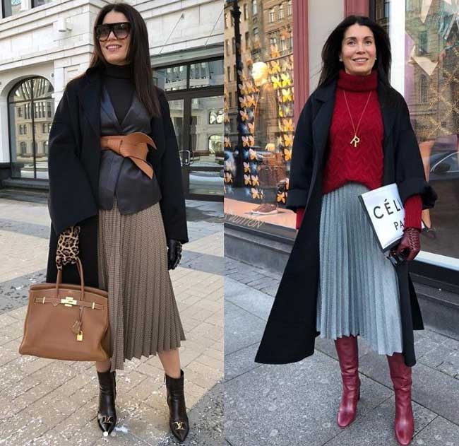 Looks avec une jupe plissée