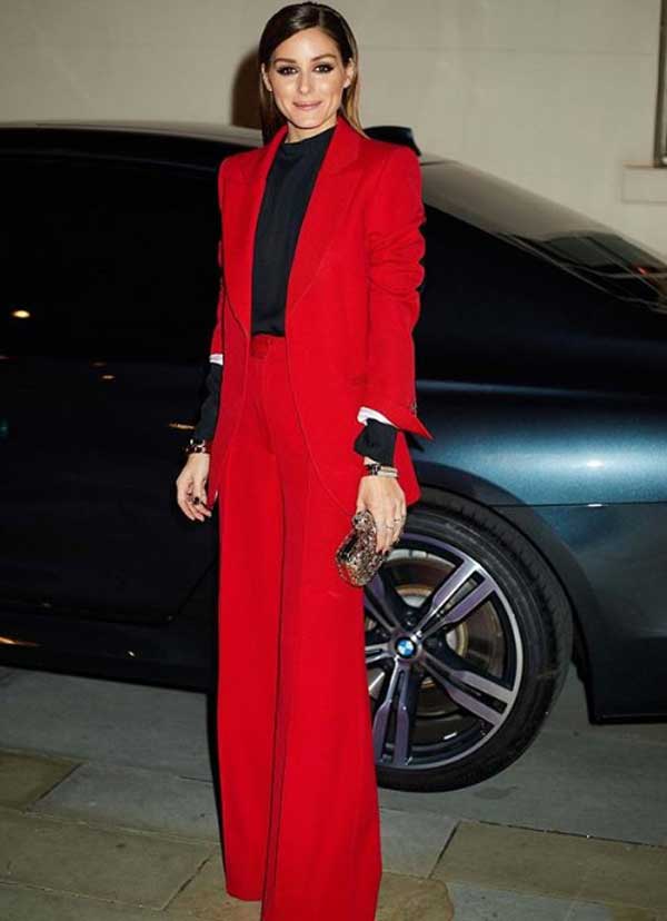 Olivia Palermo en costume rouge - look 2019