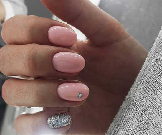 Light pink combination manicure